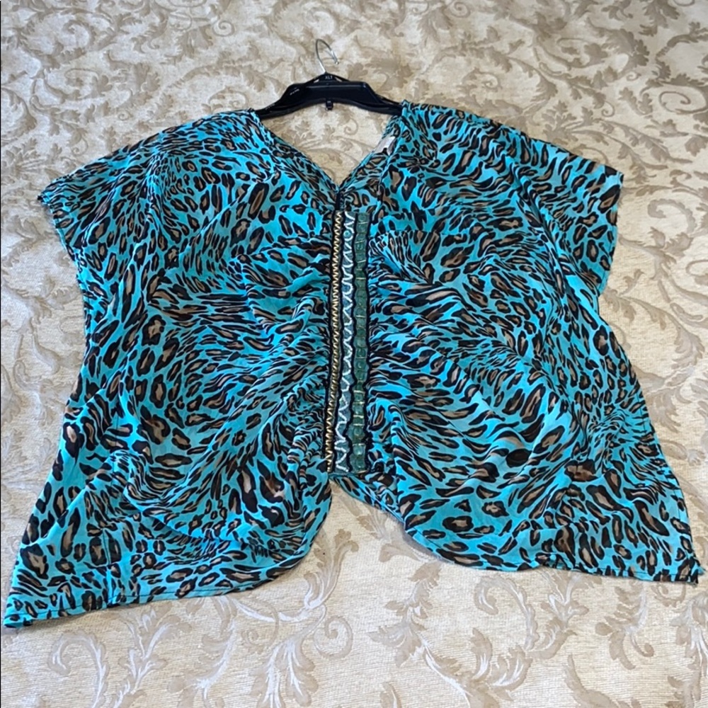 Animal Print, Sheer Beaded Top